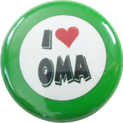 I love Oma Button grün